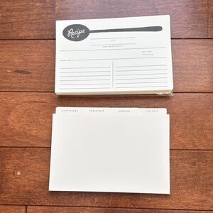 Rifle Paper Co White Recipe Cards with Dividers